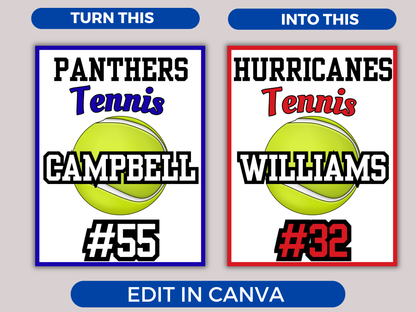 Editable Tennis Locker Sign Template