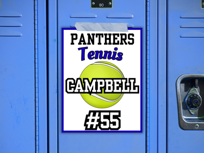 Editable Tennis Locker Sign Template