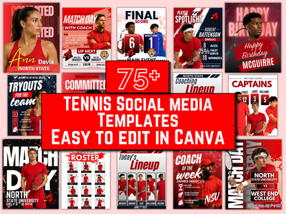 Tennis Social Media Templates Bundle