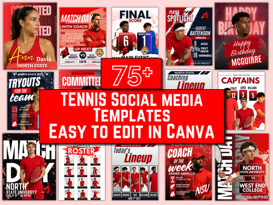 Tennis Social Media Templates Bundle