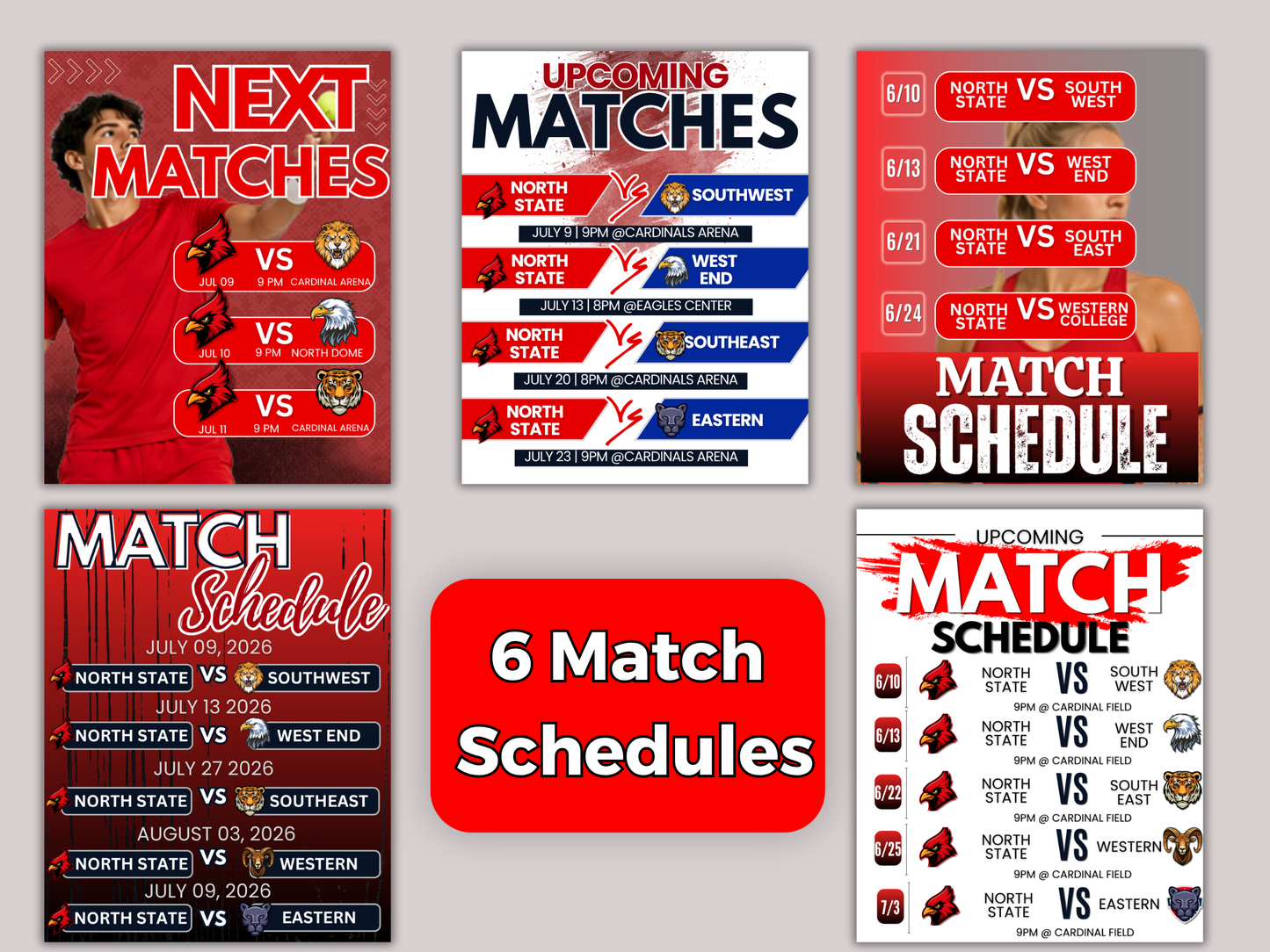 Tennis Social Media Templates Bundle