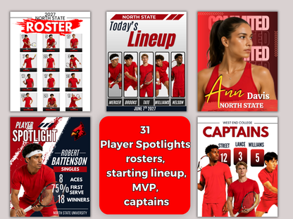 Tennis Social Media Templates Bundle
