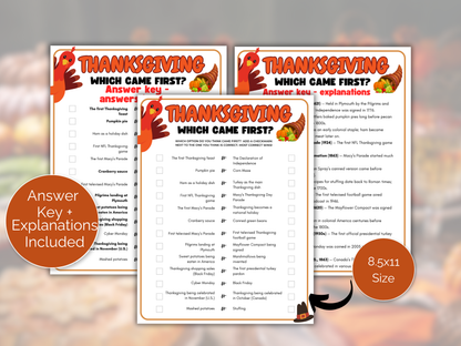 Thanksgiving Which Came First Game