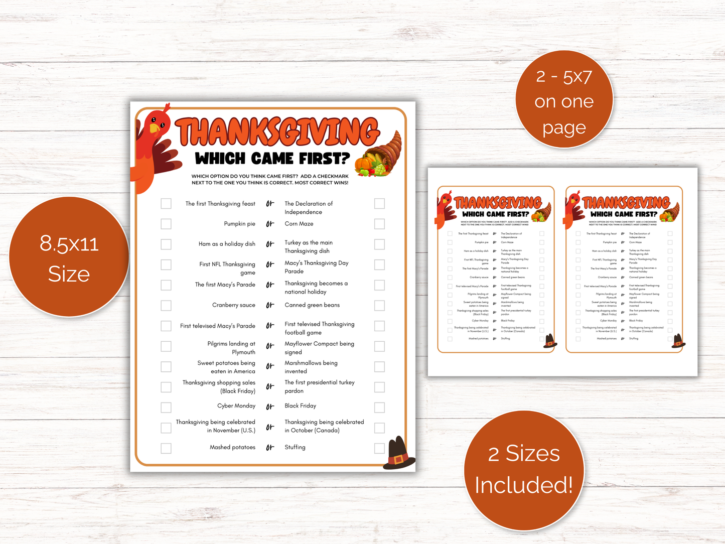 Thanksgiving Which Came First Game