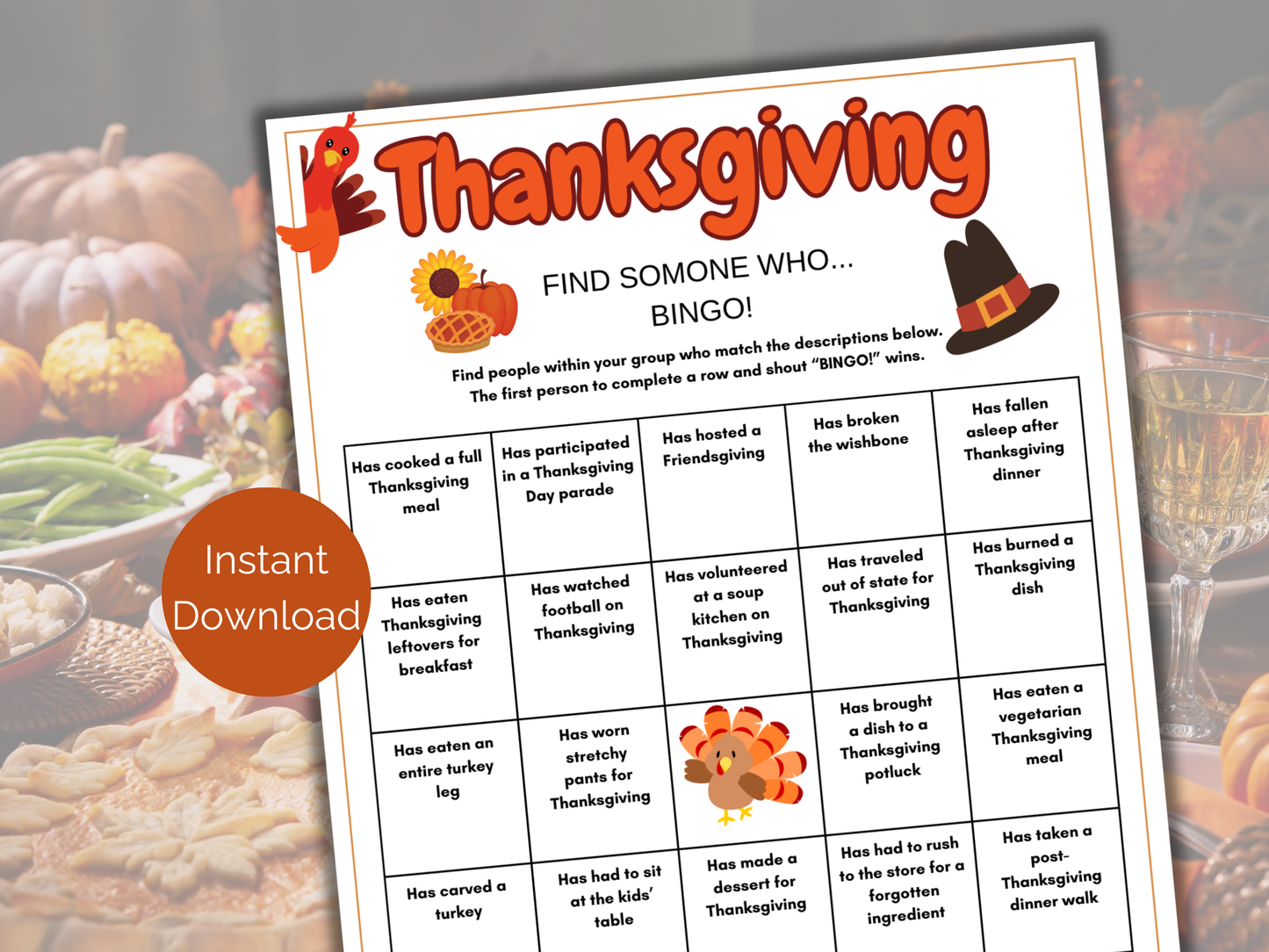 Thanksgiving Find Someone Who