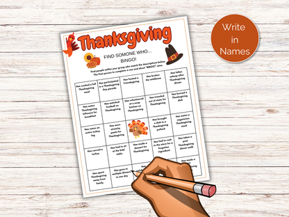 Thanksgiving Find Someone Who