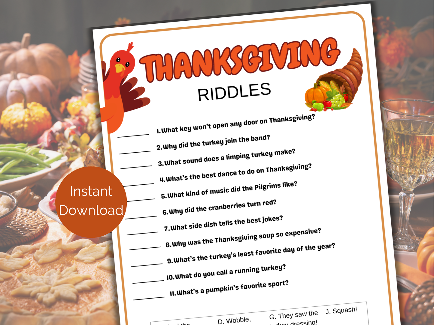Thanksgiving Riddles