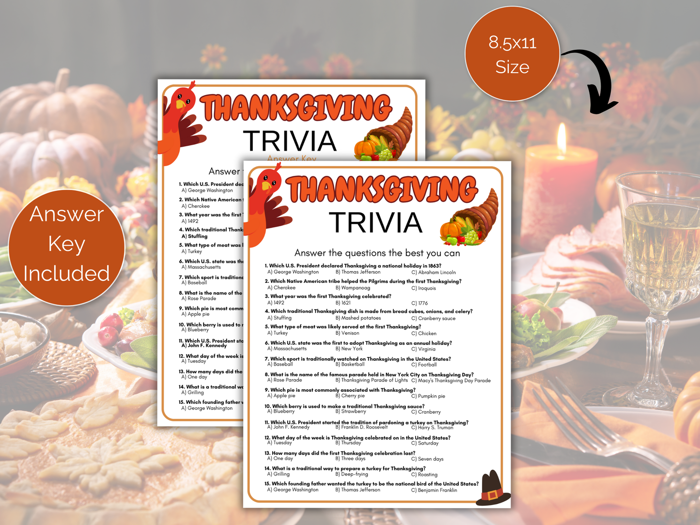 Thanksgiving Trivia Game