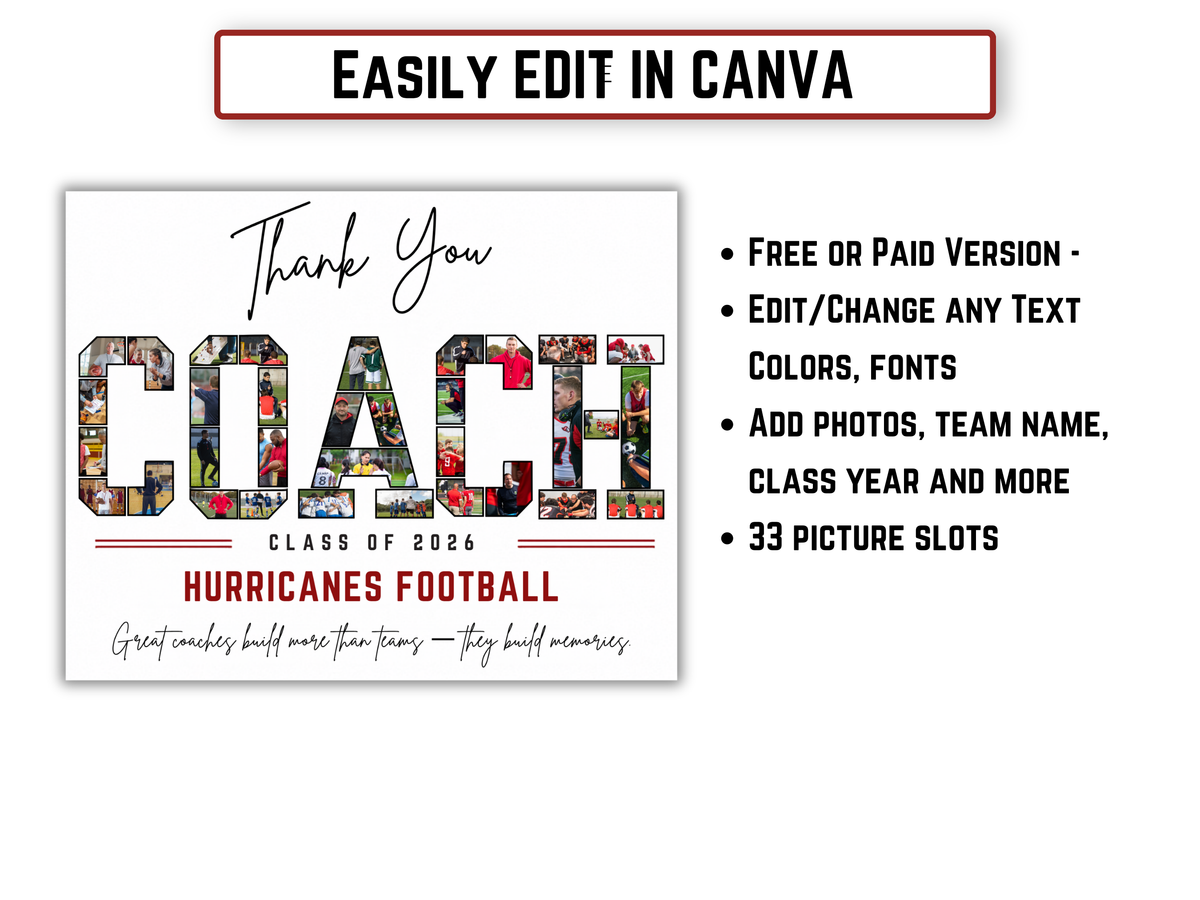 Thank You Coach Photo Collage