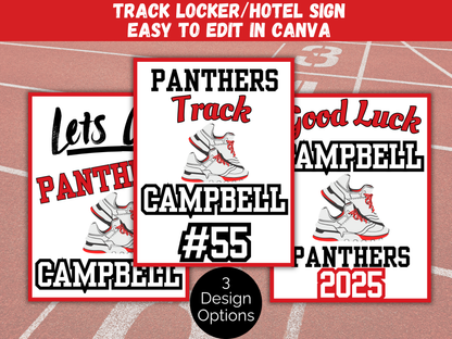 Editable Track and Field Locker Sign Template
