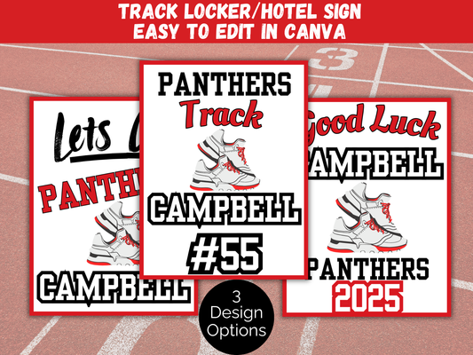Editable Track and Field Locker Sign Template