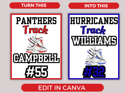 Editable Track and Field Locker Sign Template