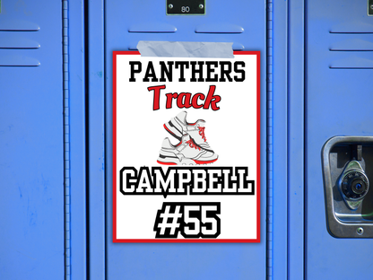 Editable Track and Field Locker Sign Template