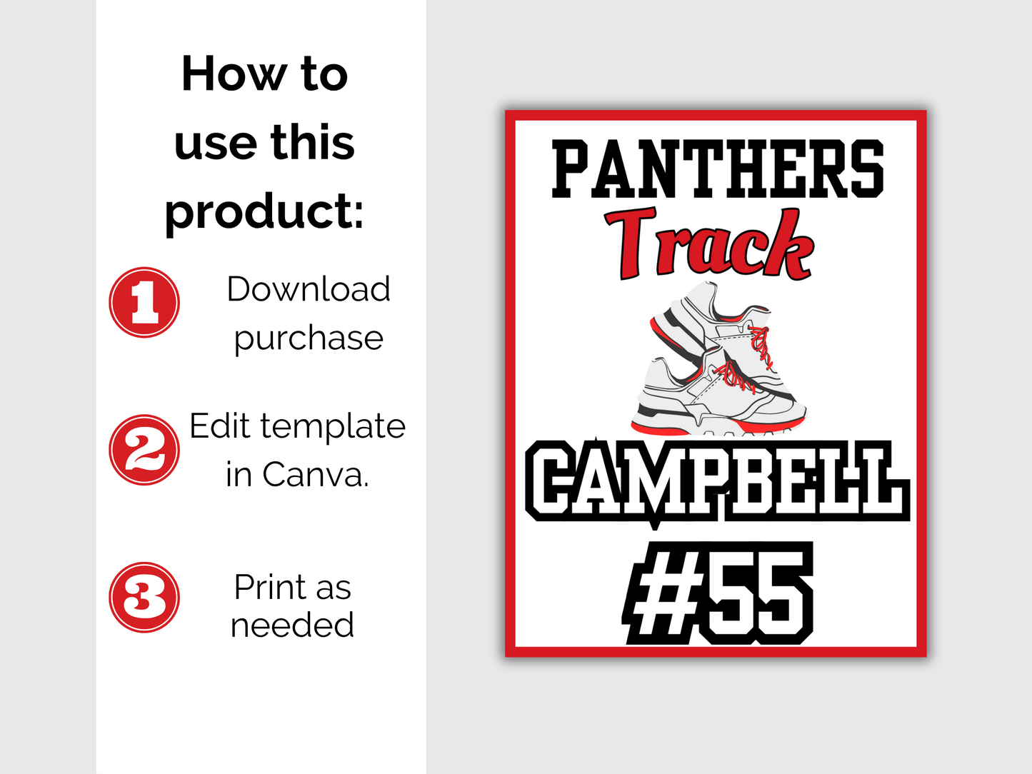 Editable Track and Field Locker Sign Template