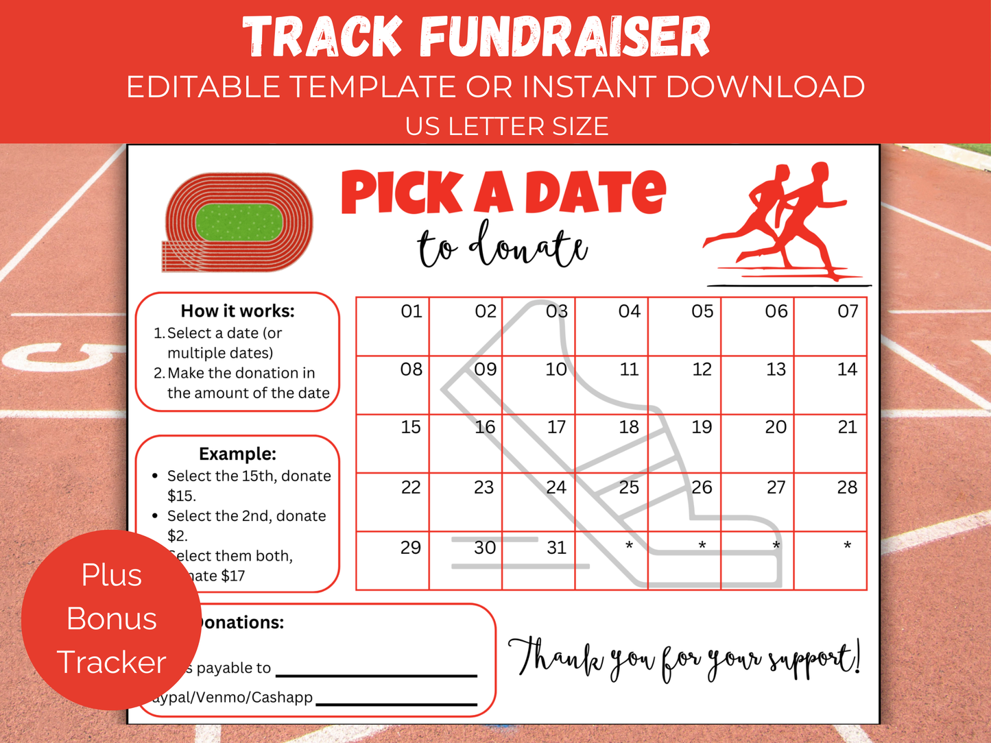 Editable Track Pick A Date
