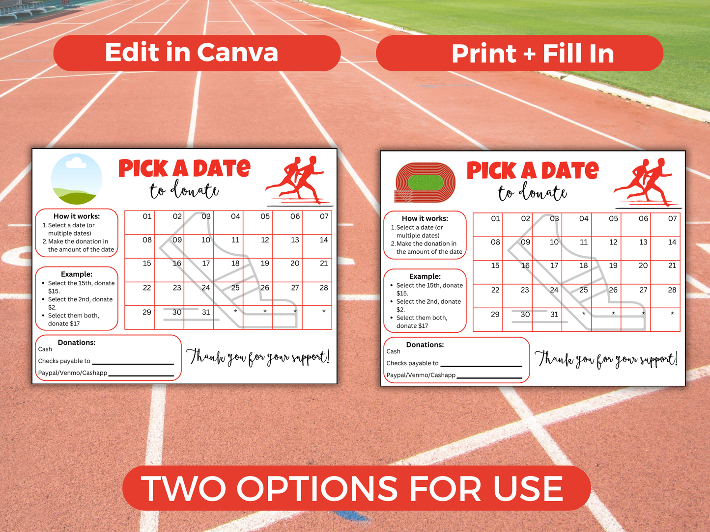 Editable Track Pick A Date