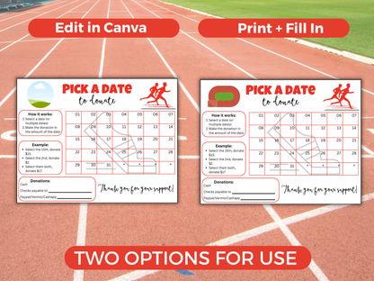 Editable Track Pick A Date