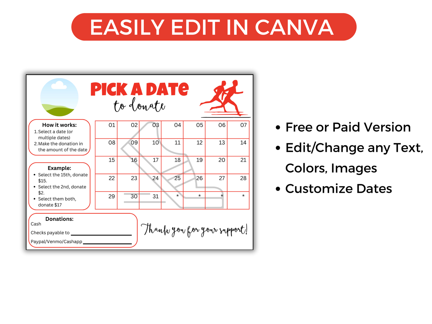 Editable Track Pick A Date