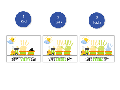 Fathers Day Train Handprint Art For Up to 3 Kids