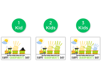 Grandparents Day Train Handprint Art up to 3 kids