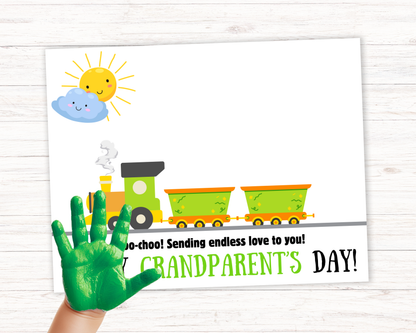 Grandparents Day Train Handprint Art up to 3 kids