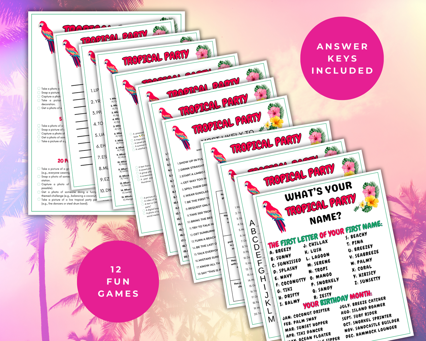 Tropical Party Game Bundle