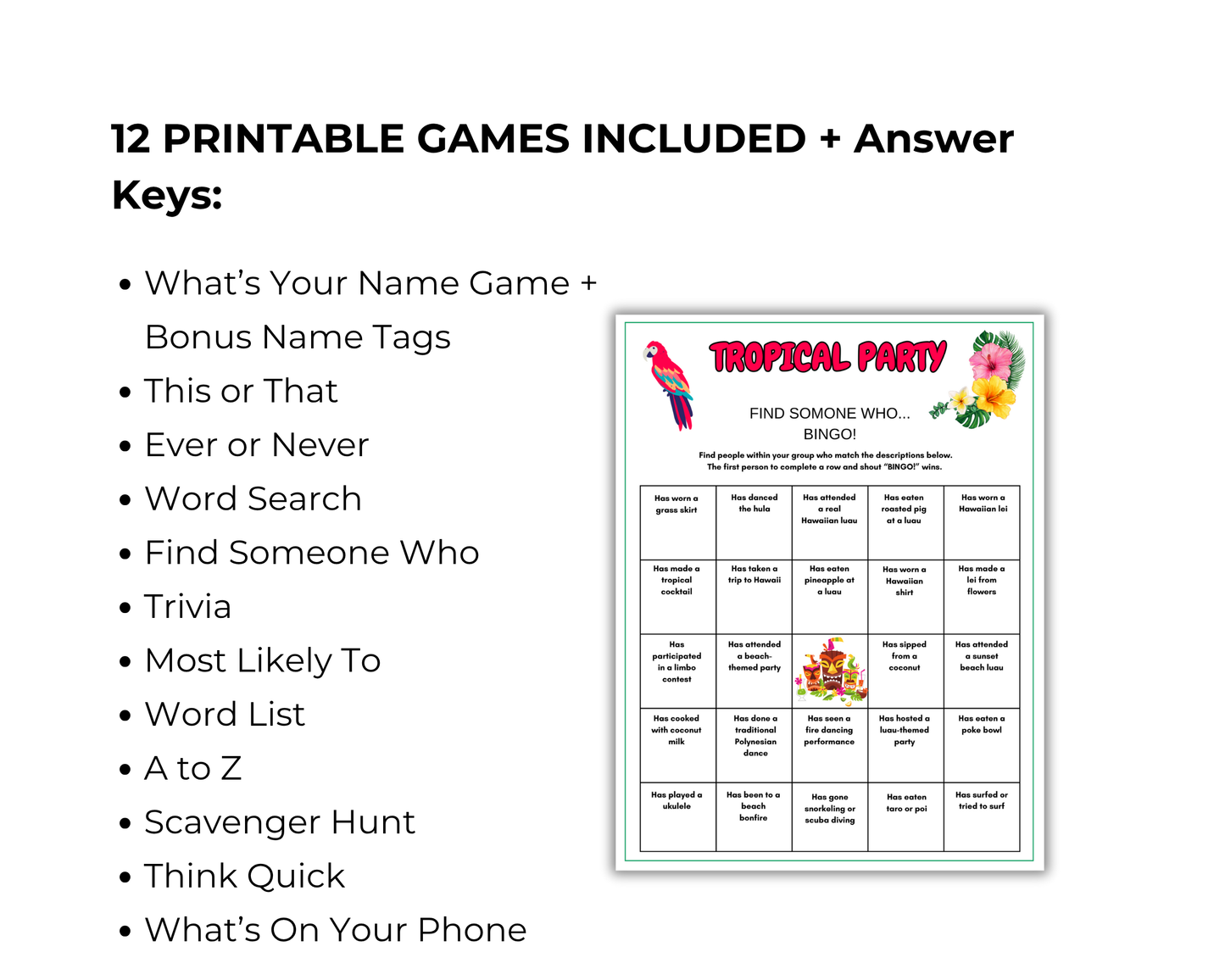 Tropical Party Game Bundle