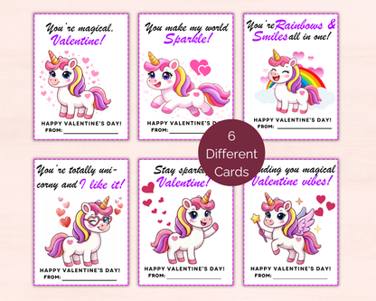 Unicorn Valentine Cards