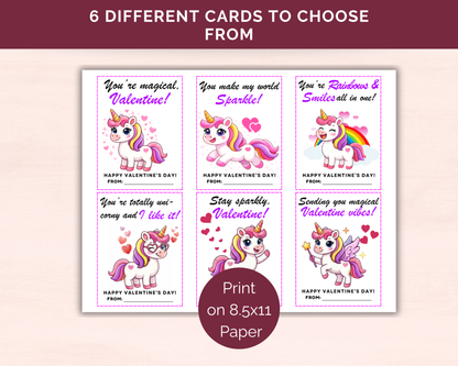 Unicorn Valentine Cards