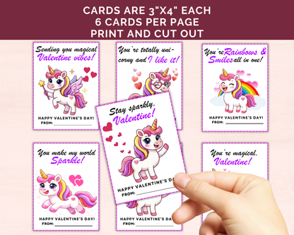 Unicorn Valentine Cards