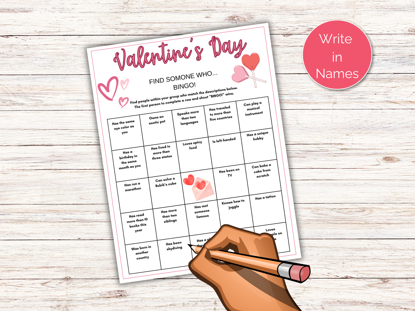 Valentines Find Someone Who