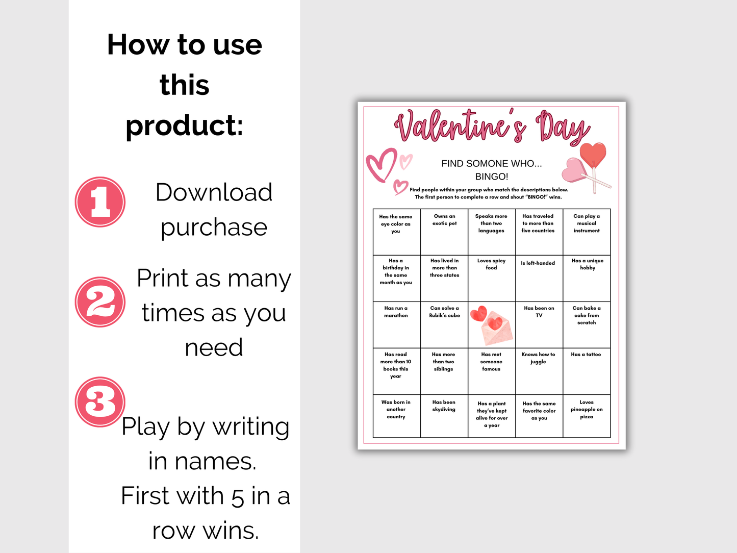 Valentines Find Someone Who