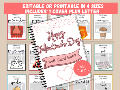 Valentines Gift Card Book (Editable)