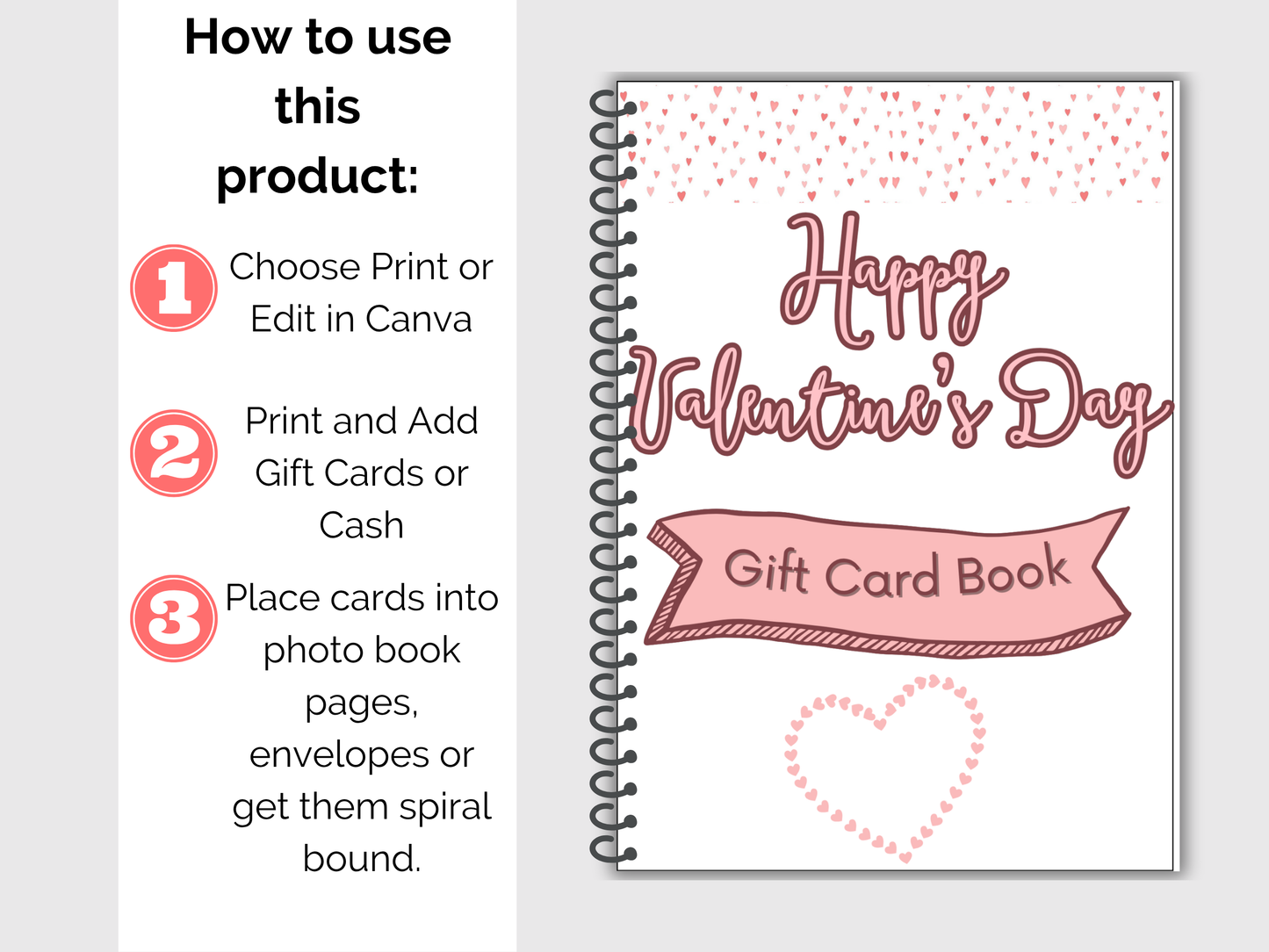 Valentines Gift Card Book (Editable)