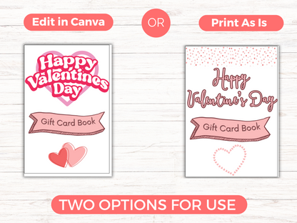 Valentines Gift Card Book (Editable)
