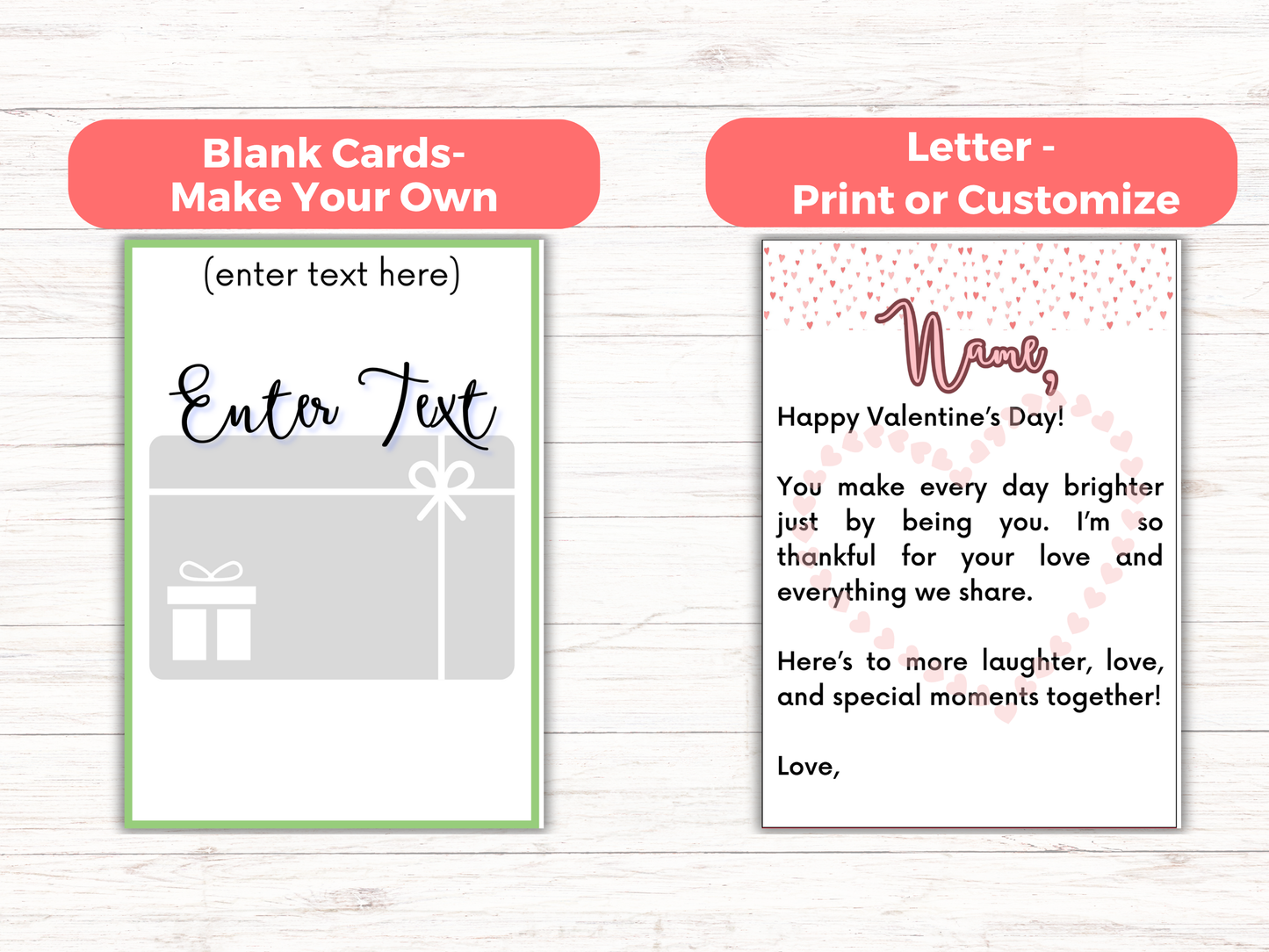 Valentines Gift Card Book (Editable)