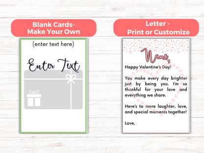Valentines Gift Card Book (Editable)