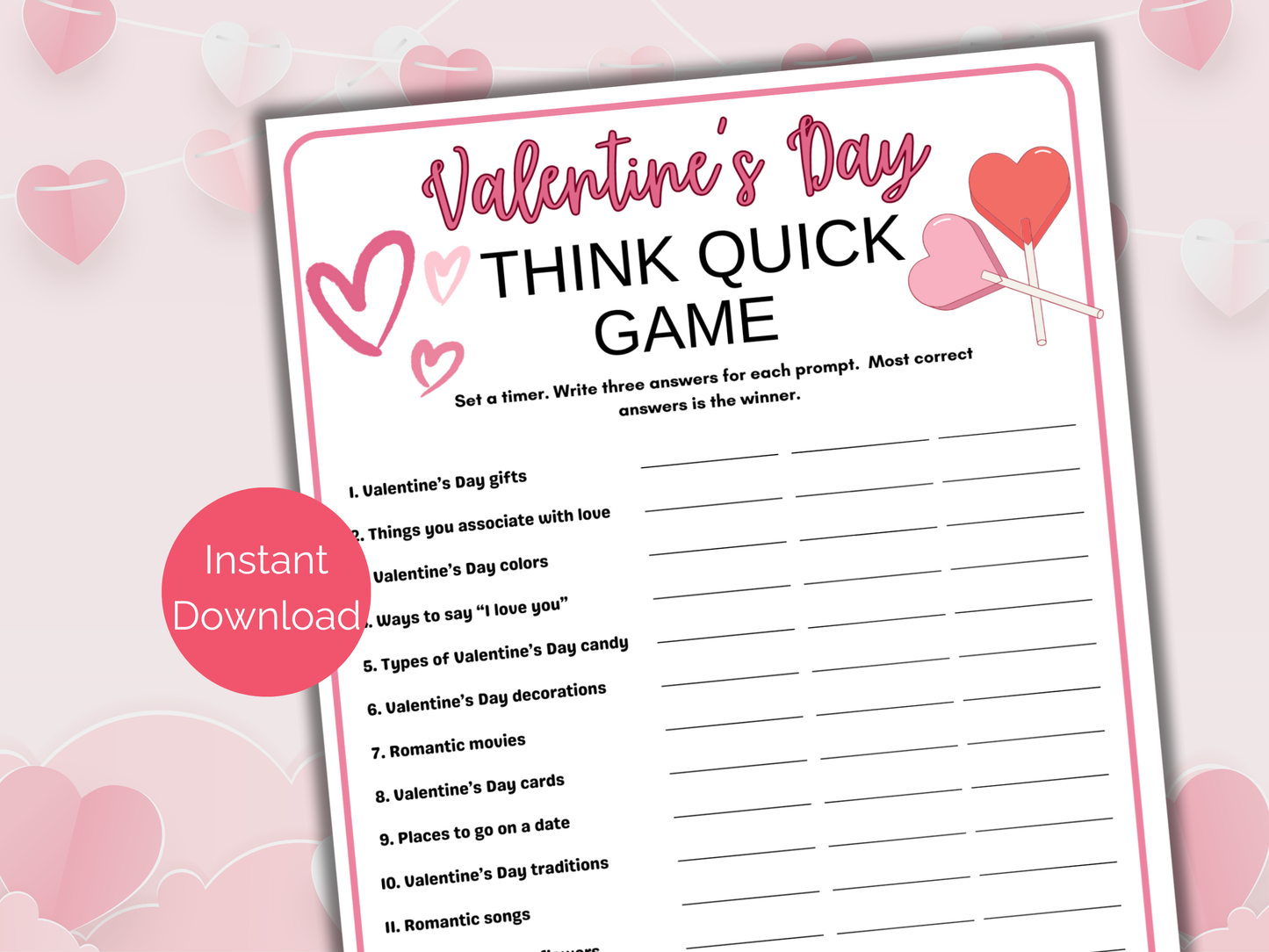 Valentines Day Think Quick