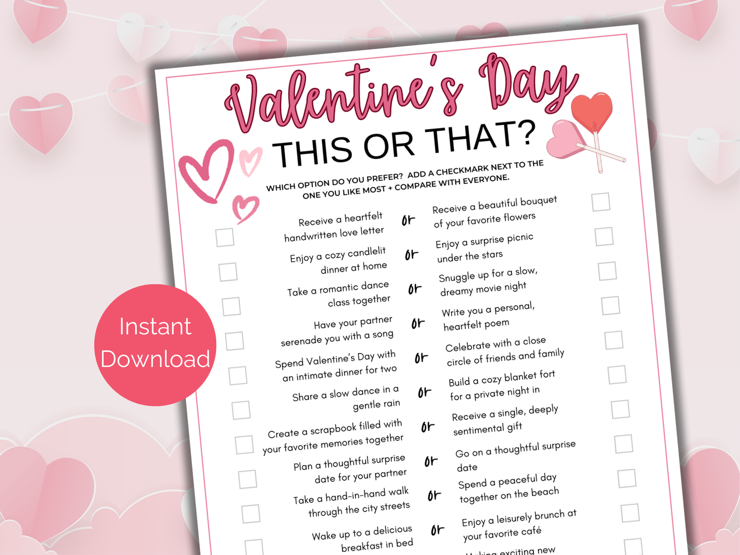 Valentines Day This or That