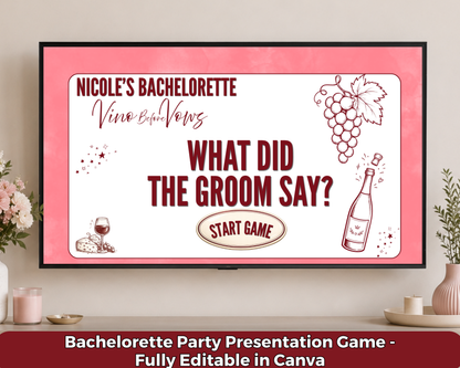 Vino Before Vows Bachelorette Party Game
