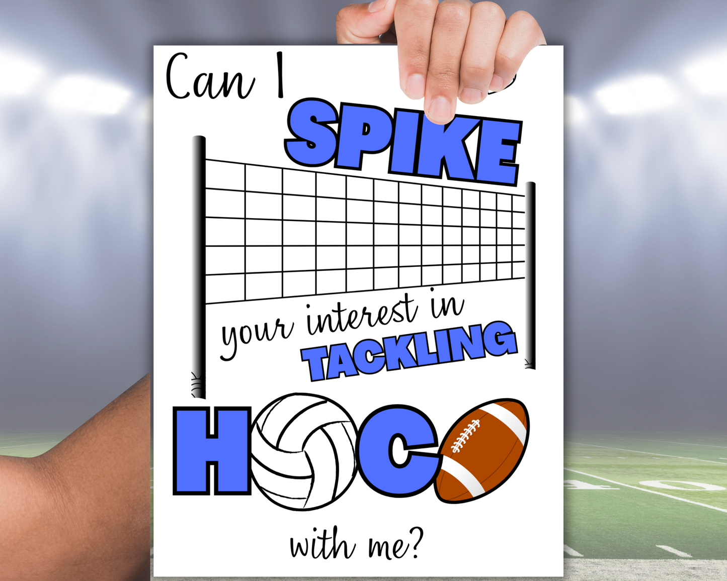 Editable Volleyball and Football Homecoming Proposal Sign