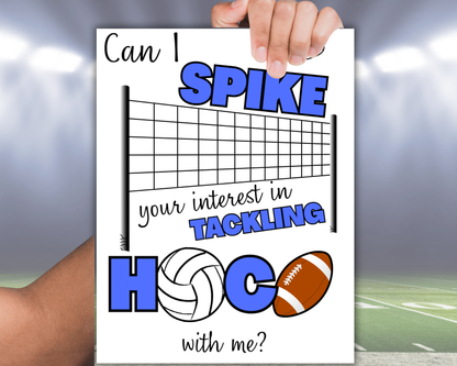Editable Volleyball and Football Homecoming Proposal Sign