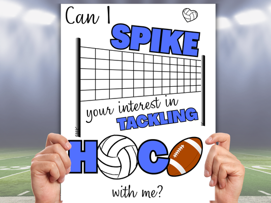 Editable Volleyball and Football Homecoming Proposal Sign