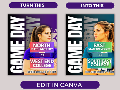 Volleyball Game Day Social Media Template