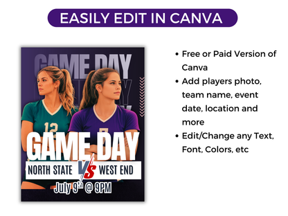 Volleyball Game Day Social Media Template