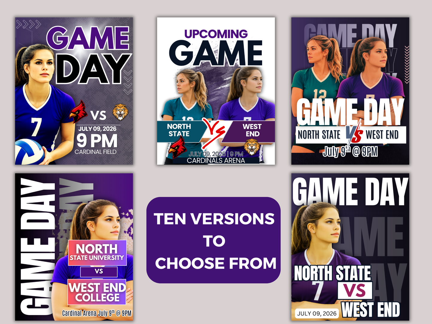 Volleyball Game Day Social Media Template