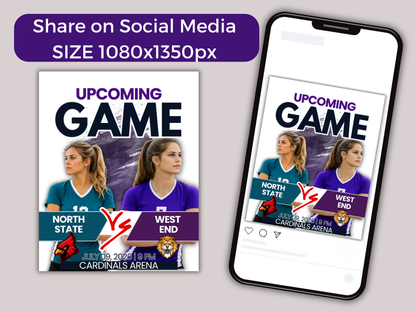 Volleyball Game Day Social Media Template