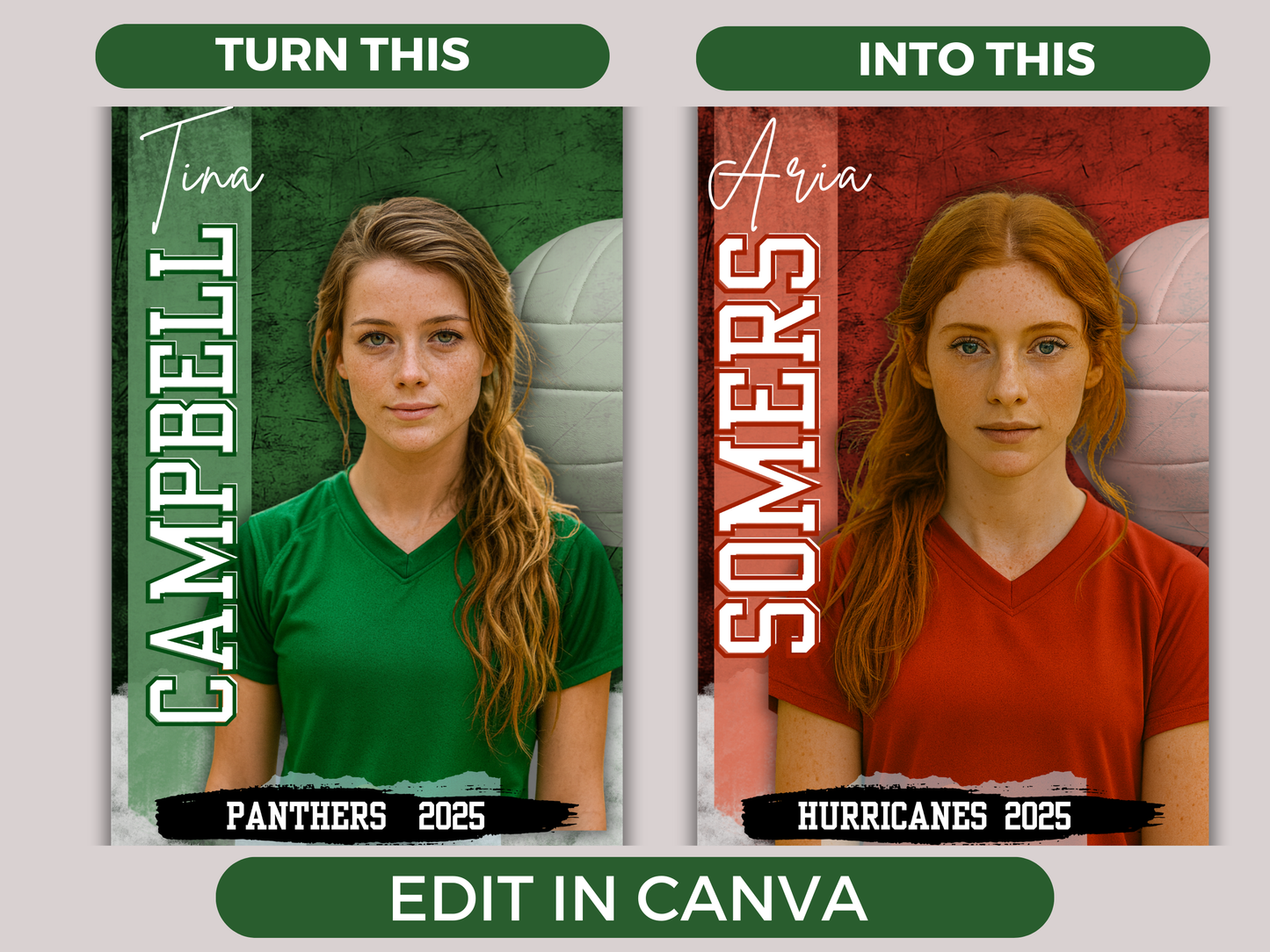 Editable Senior Volleyball Banner Template