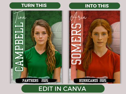Editable Senior Volleyball Banner Template
