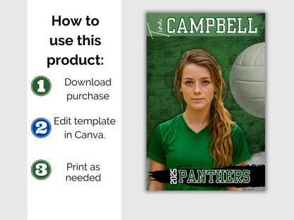Editable Senior Volleyball Banner Template